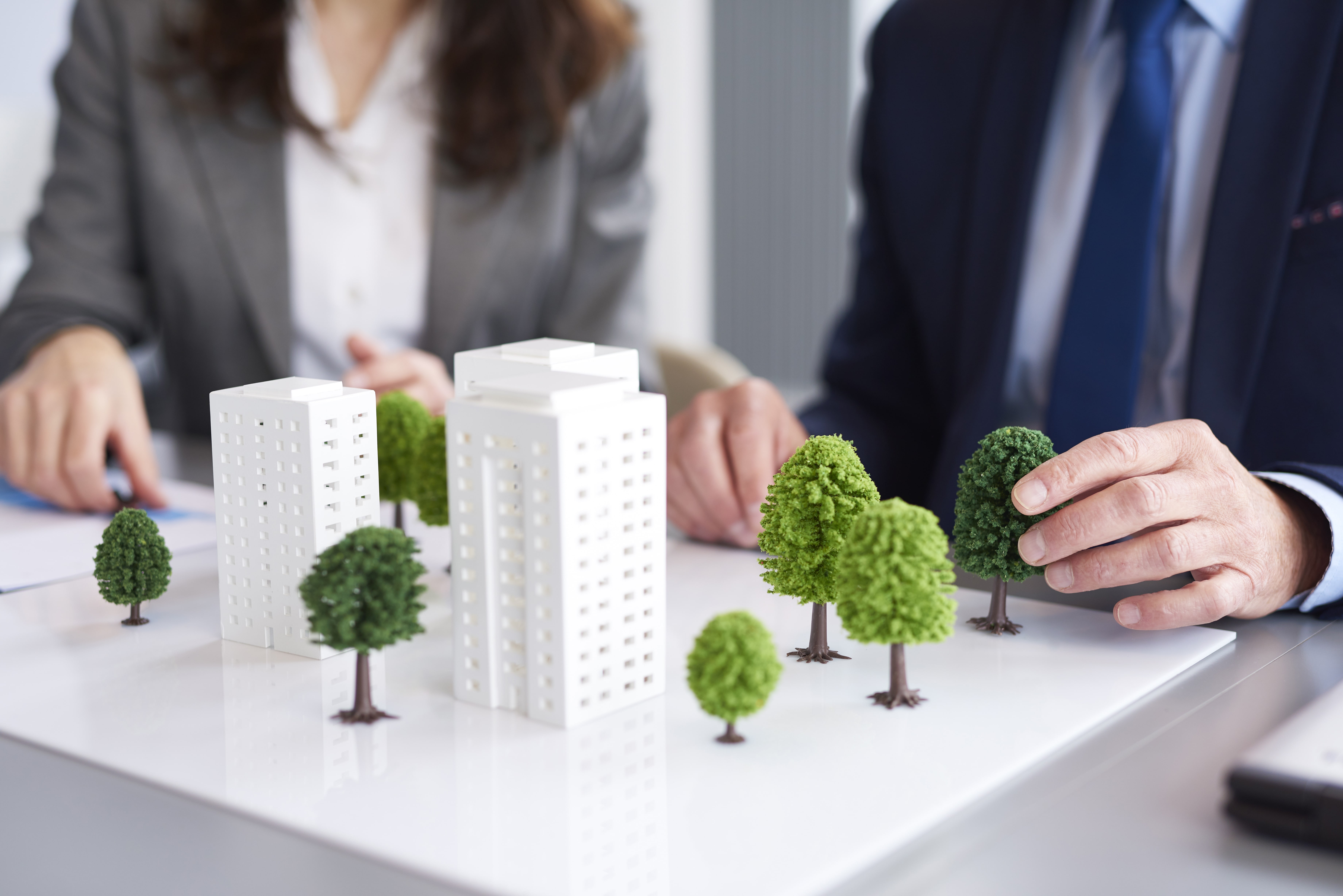team working together on a sustainable property project